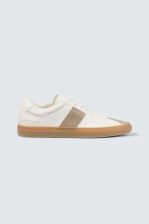 COMMON PROJECTS Tennis suede-trimmed leather sneakers