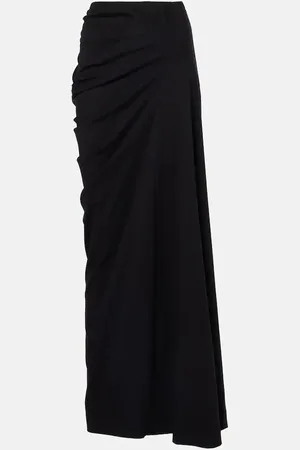 DRIES VAN NOTEN Draped cotton jersey maxi skirt