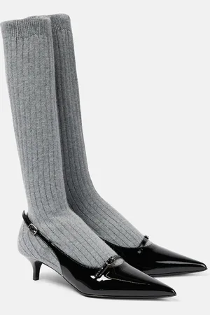 MAGDA BUTRYM Leather-trimmed sock boots