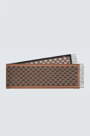 Gucci GG Shadow fringed jacquard wool scarf