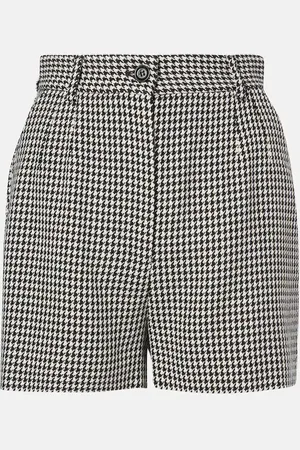 Dolce & Gabbana Houndstooth high-rise wool-blend shorts