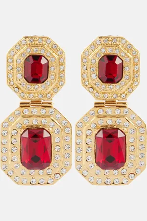 Alessandra Rich Crystal-embellished clip-on earrings