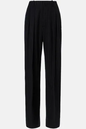 Plan C Pinstripe wool-blend wide-leg pants