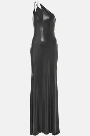The Sei One-shoulder metallic jersey gown