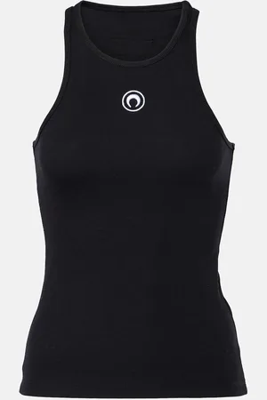 Marine Serre Logo cotton-blend jersey tank top