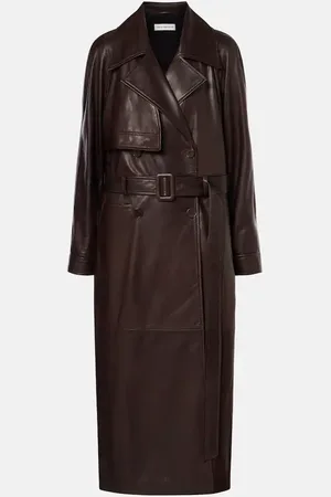 Nour Hammour Valetta belted leather trench coat
