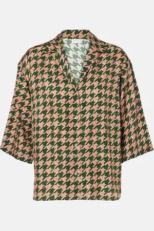 DRIES VAN NOTEN Houndstooth satin shirt