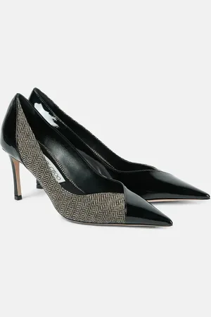 Jimmy Choo Cass 75 paneled patent leather pumps