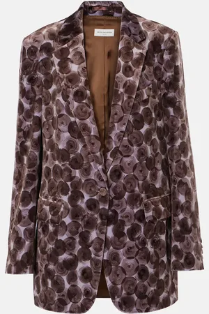 DRIES VAN NOTEN Printed cotton-blend blazer