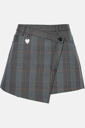 Acne Studios Irinna wool-blend plaid wrap skirt