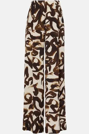 DRIES VAN NOTEN Printed high-rise wide-leg pants