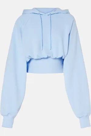 adidas Cropped cotton jersey hoodie