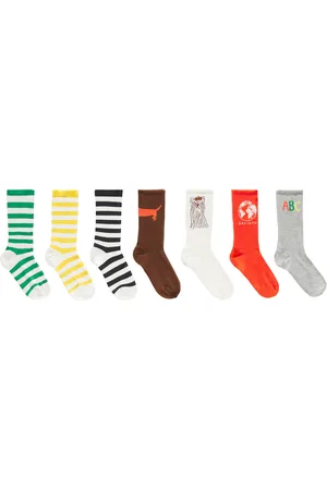 Mini Rodini Set of 7 cotton-blend socks