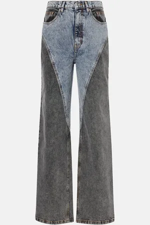 ROTATE Paneled high-rise wide-leg jeans