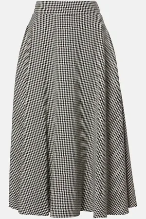 Dolce & Gabbana Houndstooth wool-blend midi skirt