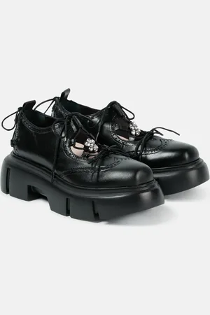 Simone Rocha Embellished leather platform brogues