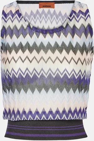 Missoni Zigzag knitted lamÃ© top