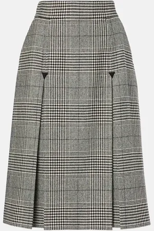 Dolce & Gabbana Prince of Wales check wool-blend midi skirt