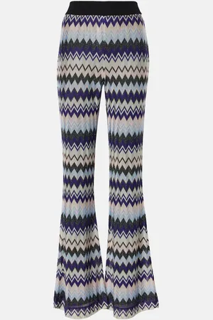 Missoni Zigzag knitted lamÃ© flared pants