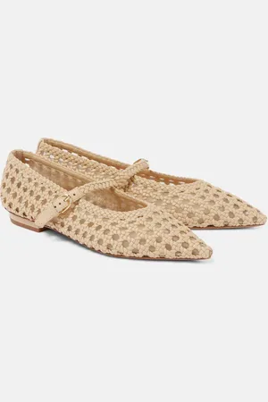 ULLA JOHNSON Open-knit Mary Jane flats