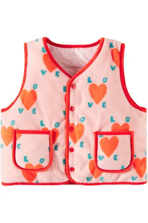 Jelly Mallow Love reversible fleece puffer vest