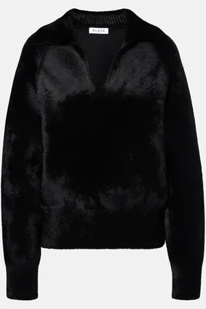 Alaïa AlaÃ¯a Wool-blend polo sweater