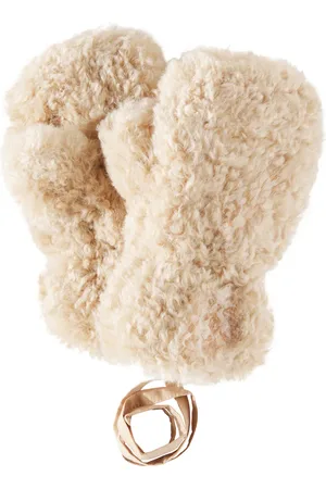 Jelly Mallow Logo faux fur mittens