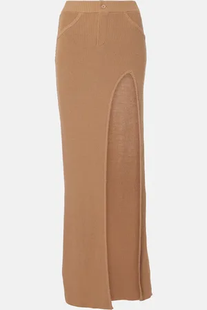 AYA MUSE Faye ribbed-knit cotton-blend maxi skirt