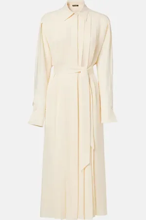 Loro Piana Lorely pleated georgette midi dress