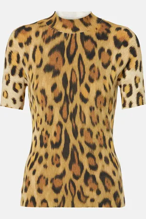 Oscar de la Renta Leopard-print silk-blend top