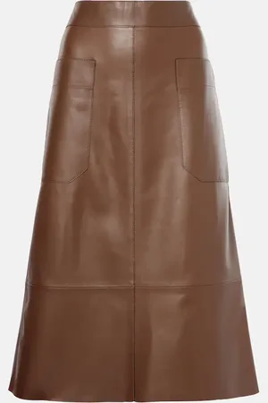 Joseph Blomfield leather midi skirt