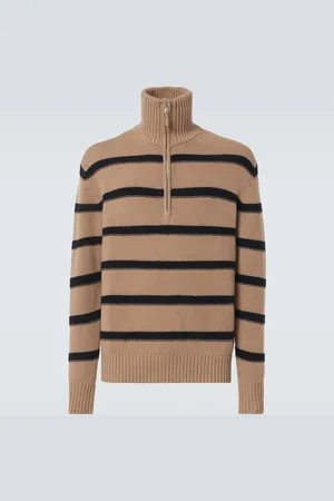 Allude Wool and cashmere half-zip sweater