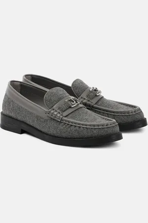 Jimmy Choo Addie leather-trimmed felt loafers