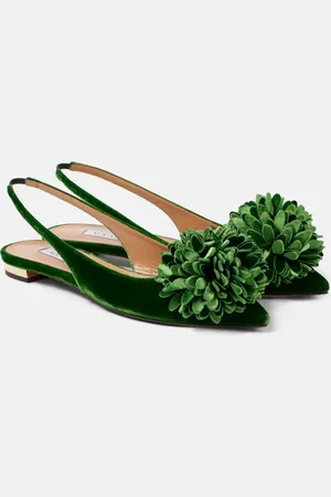 Aquazzura Couturier velvet slingback flats