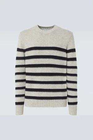 Allude Striped wool and cashmere sweater
