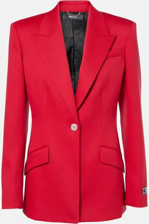 VERSACE Wool grain de poudre blazer
