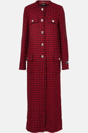 VERSACE Checked tweed coat