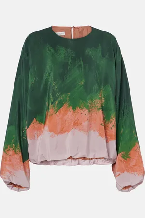 DRIES VAN NOTEN OmbrÃ© silk-blend top