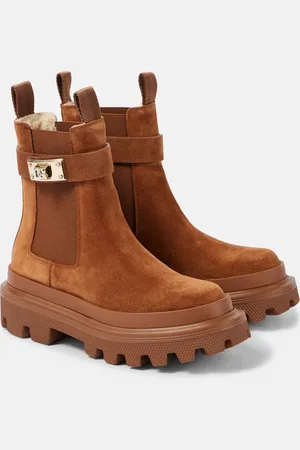Dolce & Gabbana Shearling-lined suede ankle boots