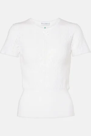 J.W.Anderson Pointelle cotton and cashmere top