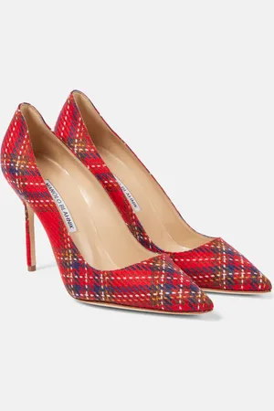 Manolo Blahnik BB 90 plaid pumps