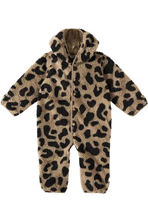 Liewood Baby Fraser leopard-print fleece jumpsuit