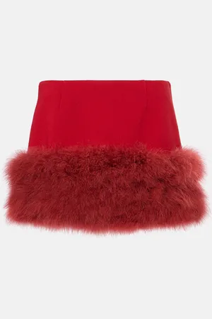 BLUMARINE Feather-trimmed miniskirt