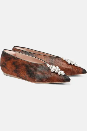 Simone Rocha Embellished calf hair ballet flats