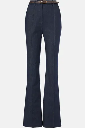 VERONICA BEARD Gracie belted high-rise bootcut jeans