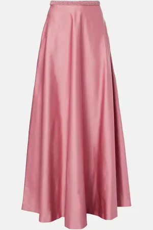 Max Mara Elegante Brasile embellished satin maxi skirt