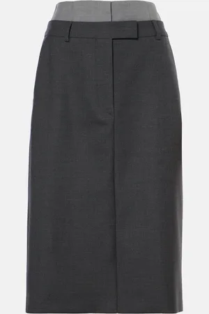 Sportmax Alceste layered wool midi skirt