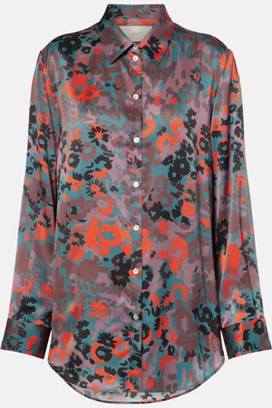 ASCENO Printed silk charmeuse shirt