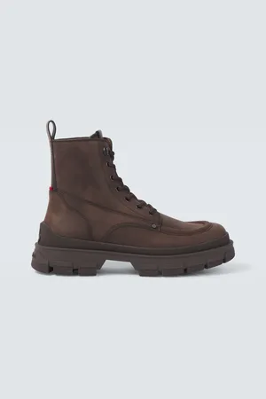 Moncler Hevea City leather lace-up boots
