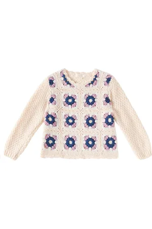 Louise Misha Alicia floral crochet sweater